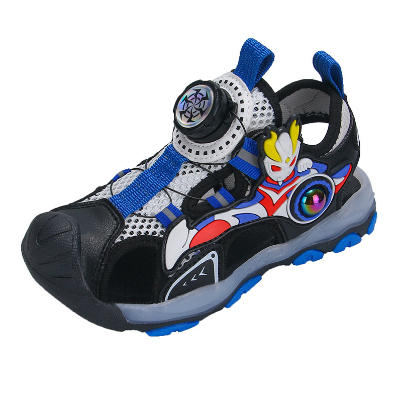 Boys' Headline Sandals with Lights 2025 Summer New Style Rotating Buckle Children's Shoes Anti Kicking Shoes for Middle and Primary School Students Boys' Headline Sandals with Lights 2025 Summer New Style Rotating Buckle Children's Shoes Anti Kicking Shoes for Middle and Primary School Students