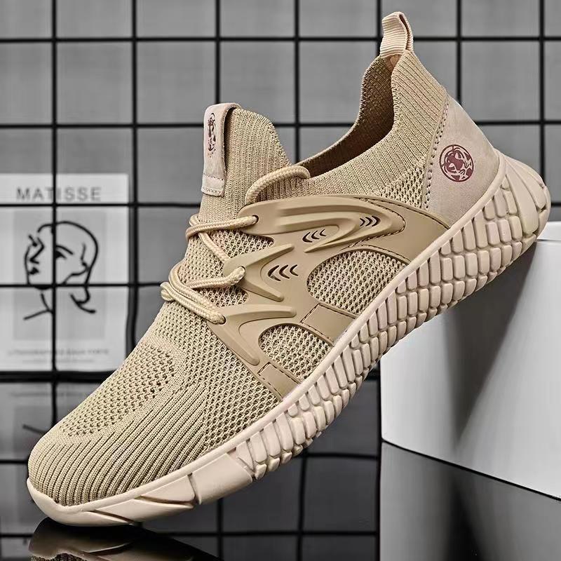 Cross border men's shoes 2024 new spring and summer breathable mesh soft sole casual sports outdoor one foot mesh shoes for men