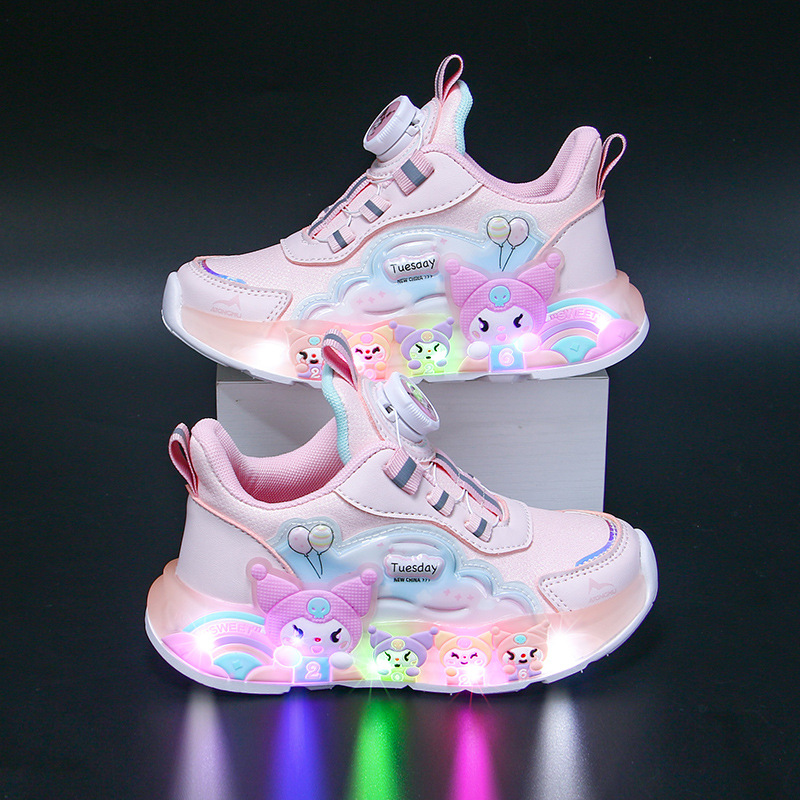Kulomi Girls' Sports Shoes Spring and Autumn 2024 New Children's Shoes Princess Western Style Girls' Sports Dad Shoes