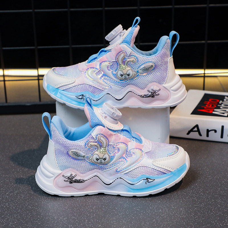 Children's sports shoes, girls' shoes, 2023 Spring and Autumn new mesh breathable running shoes for middle and large children, girls and elementary school students