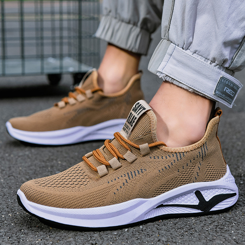 Cross border Men's Shoes Spring New Flyknit Shoes Foreign Trade Men's Shoes Front Strap Men's Flyknit Shoes Casual Shoes Men