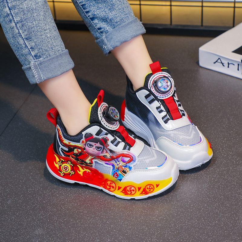Nezha Light up Boys' Sports Shoes 2025 Spring and Autumn New Edition Boys' Casual Shoes Anti slip and Wear resistant Children's Running Shoes Nezha Light up Boys' Sports Shoes 2025 Spring and Autumn New Edition Boys' Casual Shoes Anti slip and Wear resistant Children's Running Shoes