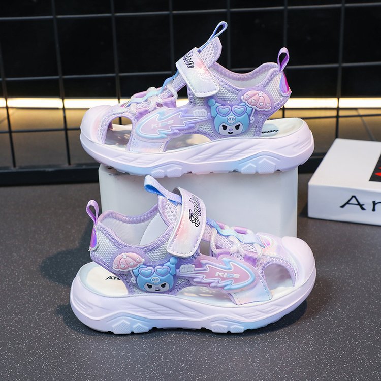 Girls' Baotou Sandals 2024 Summer New Small and Medium sized Girls' Baby Sandals Soft Bottom Versatile Student Shoes Girls' Baotou Sandals 2024 Summer New Small and Medium sized Girls' Baby Sandals Soft Bottom Versatile Student Shoes