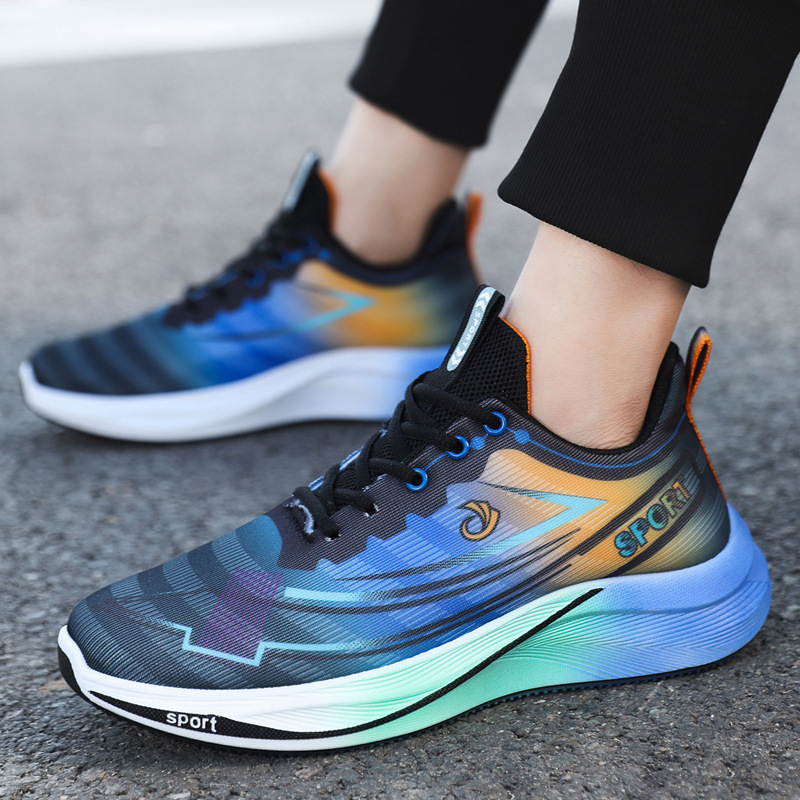 Cross border plus size running men's shoes spring and summer new versatile mesh shoes breathable soft sole casual sports men's shoes wholesale