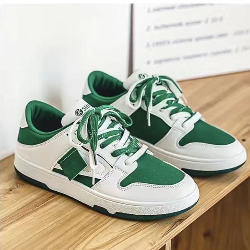 Men's Shoes 2025 New Spring and Autumn Leather Breathable Trendy Versatile Board Shoes Men's Casual Sports Shoes Little White Men's Style