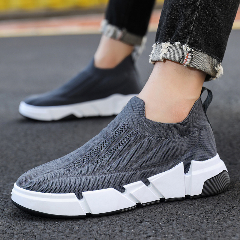 2023 Spring Men's Casual Sneakers Flyknit Mesh Socks, One Step Shoes, Cross border Large Men's Shoes