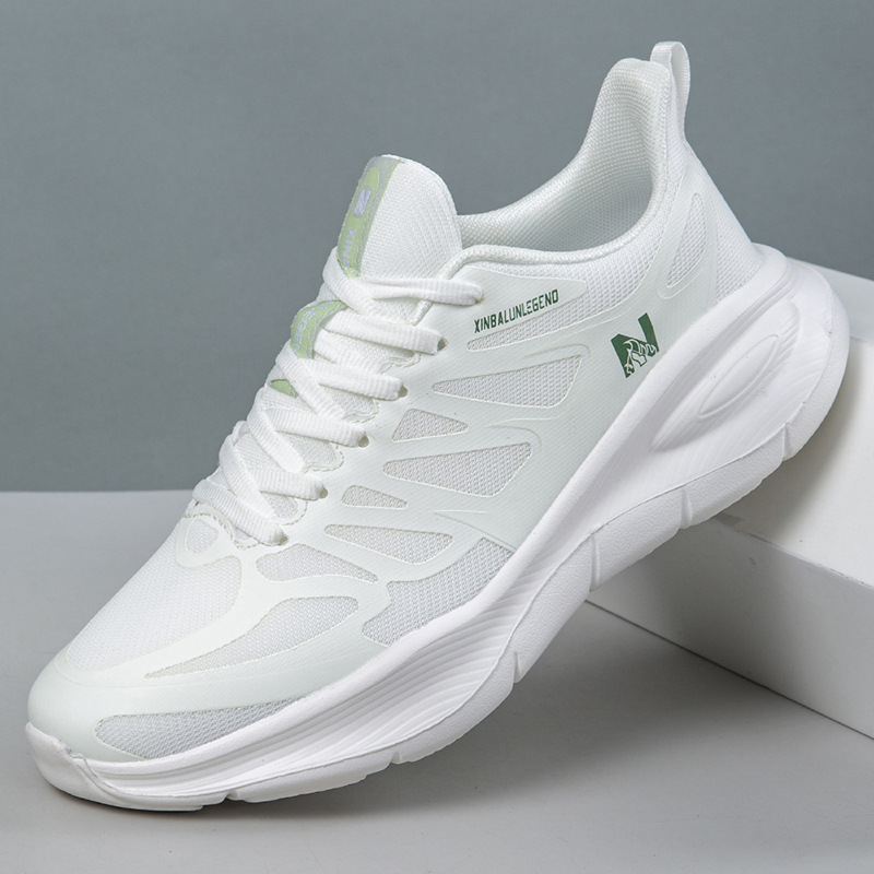 Cross border spring and summer running shoes for both men and women, breathable soft soled jogging elastic mesh casual running shoes wholesale