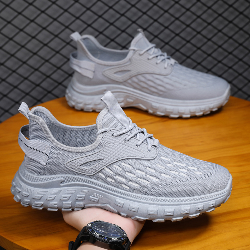 Men's Shoes Autumn New Style Flyknit Breathable Coconut Shoes Men's Casual Running Sports Shoes Dad Trendy Shoes Cross border Wholesale