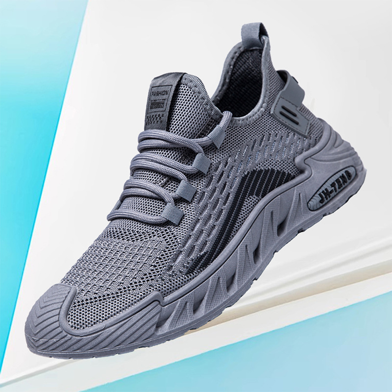 Cross border new woven trendy running shoes with soft soles, comfortable and casual shoes, foreign trade trendy shoes, mesh breathable men's shoes wholesale