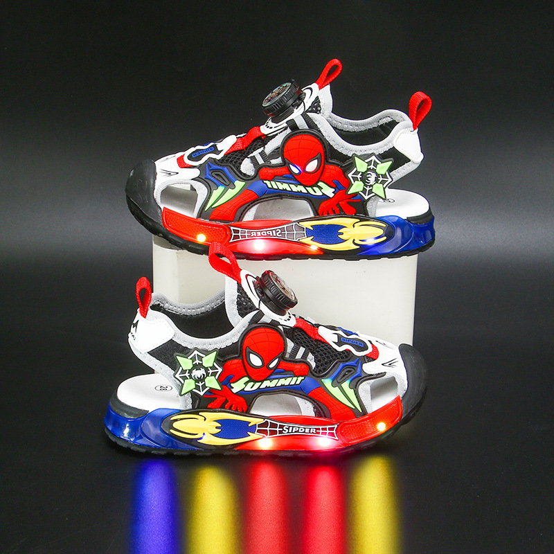 Bright Children's Headbag Sandals 2024 Summer New Anti Kick Sandals for Boys, Middle and Primary School Students, Boys' and Baby's Shoes