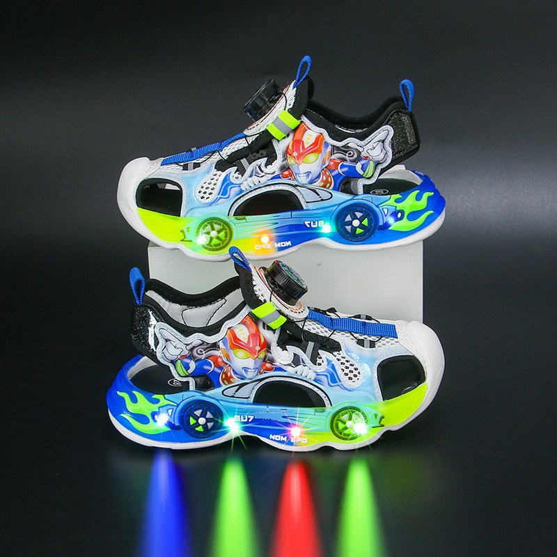 Children's Headline Sandals with Lights 2025 Summer New Style Boys' Shoes Little Boys' Middle and Primary School Sandals