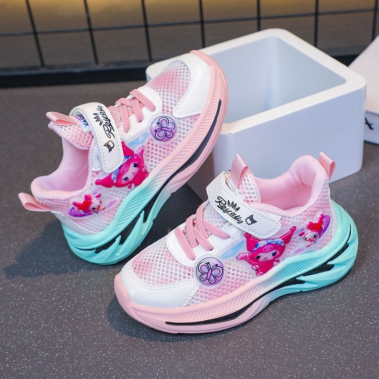 New Kuromi 2025 mesh breathable children's sports shoes for small and medium-sized children, thin and fashionable versatile running shoes for girls New Kuromi 2025 mesh breathable children's sports shoes for small and medium-sized children, thin and fashionable versatile running shoes for girls