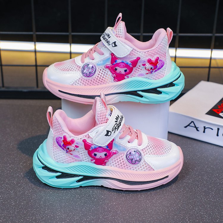 New Kuromi 2025 mesh breathable children's sports shoes for small and medium-sized children, thin and fashionable versatile running shoes for girls New Kuromi 2025 mesh breathable children's sports shoes for small and medium-sized children, thin and fashionable versatile running shoes for girls