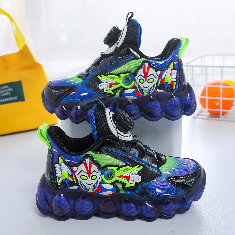 Boys' shoes, button up shoes, middle-aged children's sports shoes, mesh shoes, breathable and waterproof leather shoes, boys' and babies' elementary school shoes