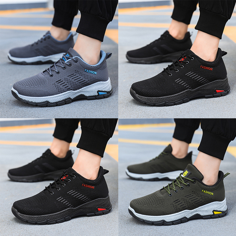 Cross border new plus size men's shoes autumn sports shoes trendy shoes running shoes breathable mesh shoes casual shoes men's running shoes