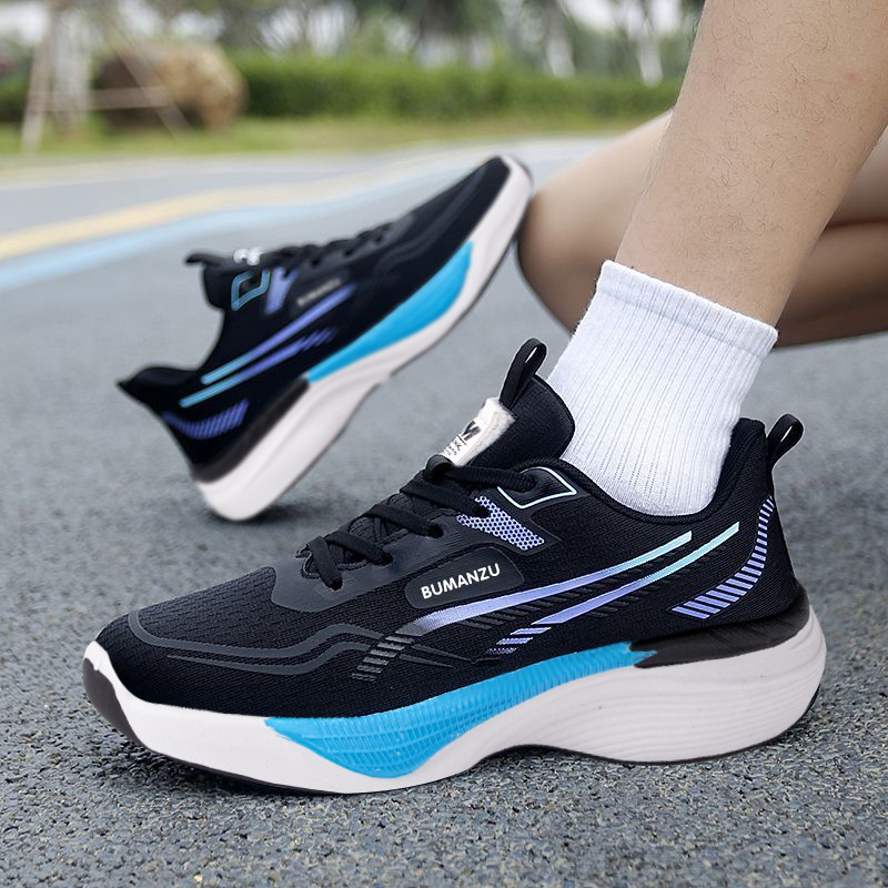 Summer mesh shoes, breathable mesh surface, running shoes, anti slip and shock-absorbing sports shoes, fly woven soft sole, fashionable and trendy men's shoes, cross-border
