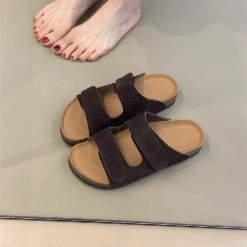 Boken slippers for women's outdoor wear in summer 2025, new styles for Sen women, retro, ugly, cute, Velcro, one word casual cool slippers Boken slippers for women's outdoor wear in summer 2025, new styles for Sen women, retro, ugly, cute, Velcro, one word casual cool slippers