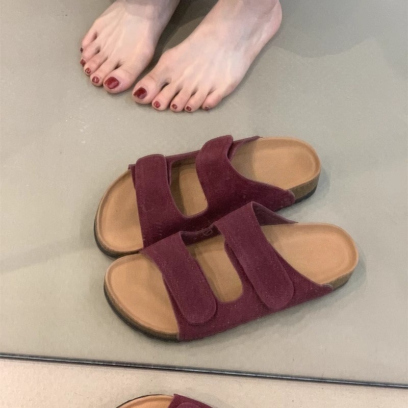 Boken slippers for women's outdoor wear in summer 2025, new styles for Sen women, retro, ugly, cute, Velcro, one word casual cool slippers Boken slippers for women's outdoor wear in summer 2025, new styles for Sen women, retro, ugly, cute, Velcro, one word casual cool slippers