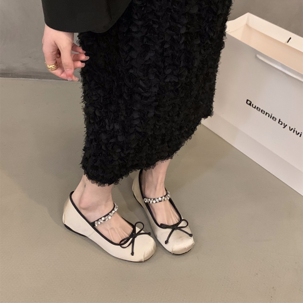 Internally elevated pink ballet single shoes for women 2024 new French spring and autumn Mary Jane gentle evening shoes Internally elevated pink ballet single shoes for women 2024 new French spring and autumn Mary Jane gentle evening shoes