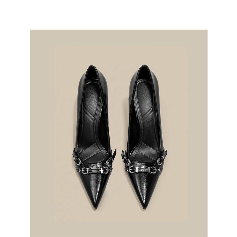 Black light mature and beautiful high heels for women 2024 new French style versatile pointed thin follow-up shoes paired with skirts Black light mature and beautiful high heels for women 2024 new French style versatile pointed thin follow-up shoes paired with skirts