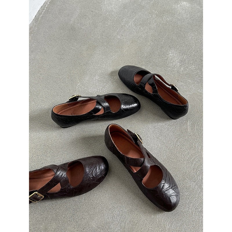 Spring Confession~Round toe cross strap ballet shoes for women, comfortable flat bottomed shallow mouth single shoes Spring Confession~Round toe cross strap ballet shoes for women, comfortable flat bottomed shallow mouth single shoes