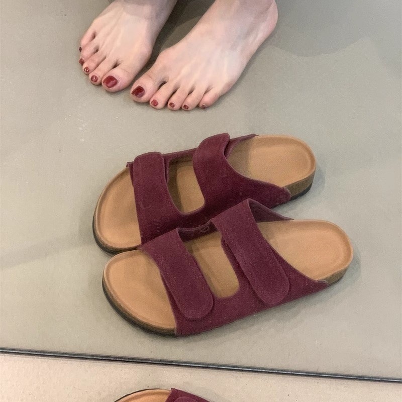 Boken slippers for women's outdoor wear in summer 2025, new styles for Sen women, retro, ugly, cute, Velcro, one word casual cool slippers Boken slippers for women's outdoor wear in summer 2025, new styles for Sen women, retro, ugly, cute, Velcro, one word casual cool slippers