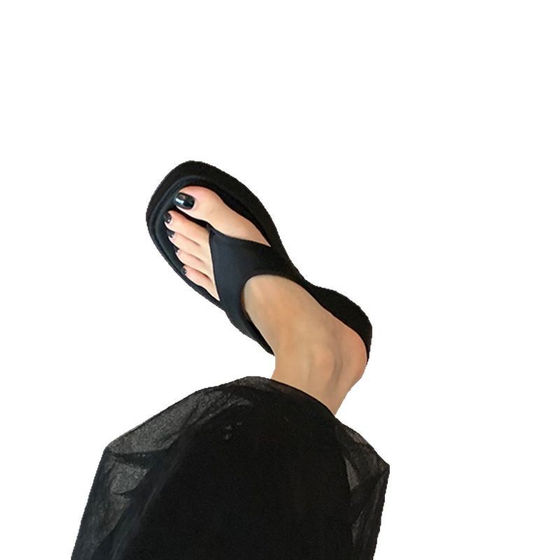 2025 new summer wedge heel flip flops suitable for work, women's thick soled sandals 2025 new summer wedge heel flip flops suitable for work, women's thick soled sandals