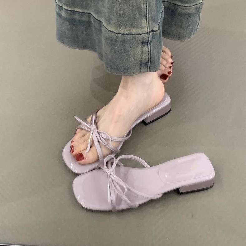 Gentle Fairy Cool Slippers 2025 New French Sweet and Elegant Butterfly Dew Toe Strap Temperament Sandals Gentle Fairy Cool Slippers 2025 New French Sweet and Elegant Butterfly Dew Toe Strap Temperament Sandals