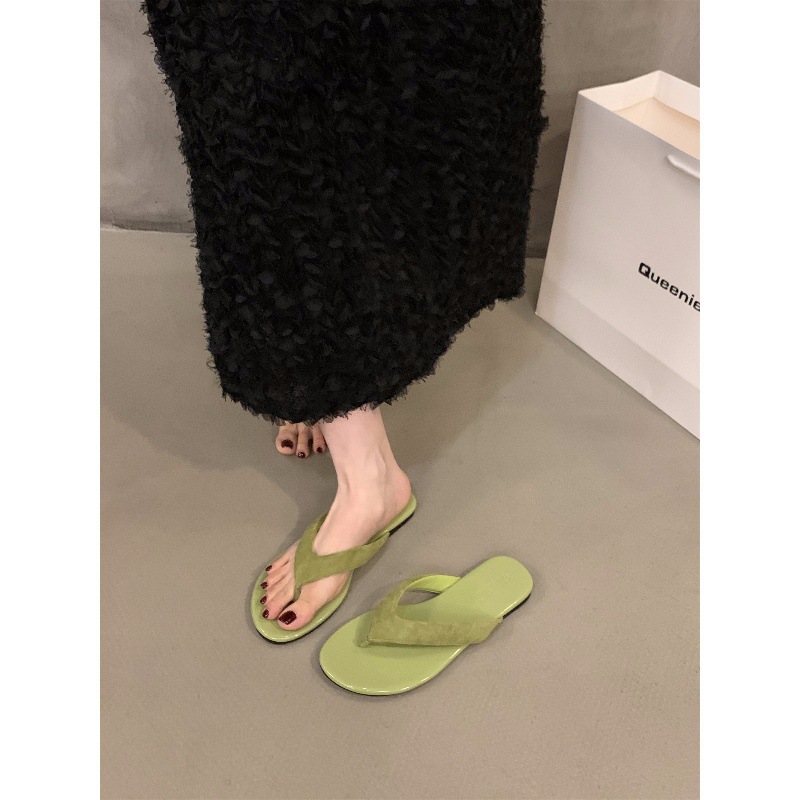 Flat bottomed leopard print flip flops women's shoes 2024 summer outdoor beach French style sandals red sandals Flat bottomed leopard print flip flops women's shoes 2024 summer outdoor beach French style sandals red sandals