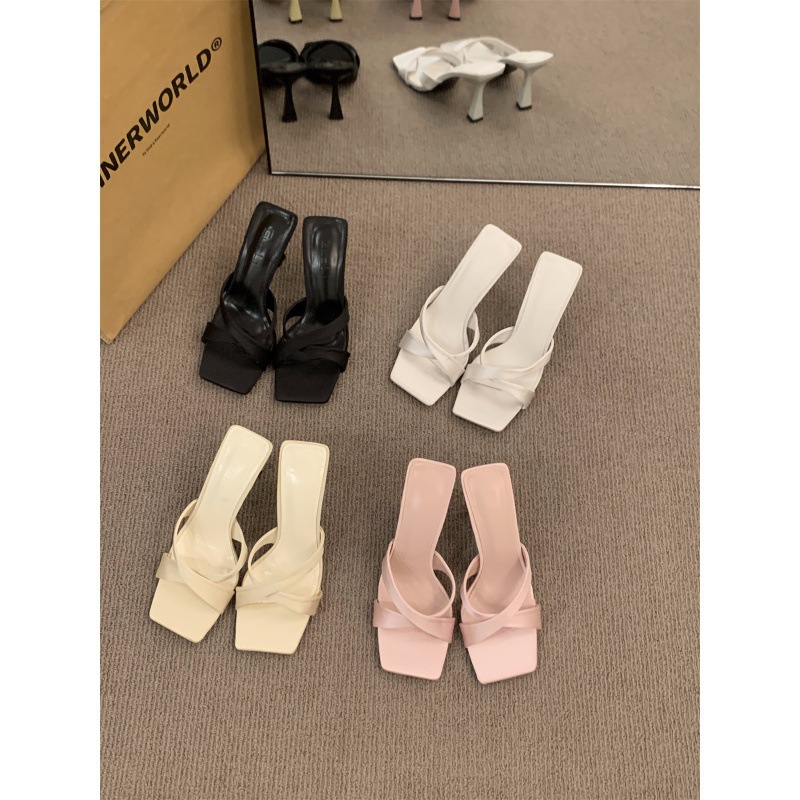 Niche French cross strap sandals, fairy shoes, 2024 new summer style, black high-heeled sandals for outerwear Niche French cross strap sandals, fairy shoes, 2024 new summer style, black high-heeled sandals for outerwear