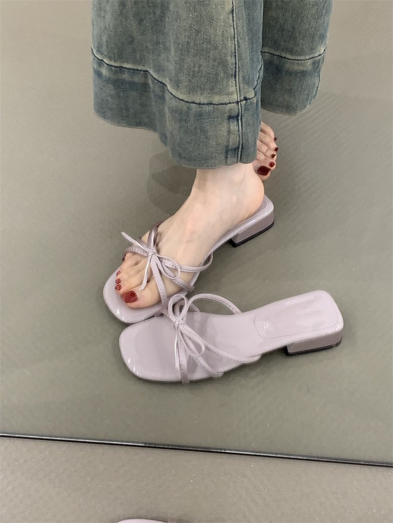 Gentle Fairy Cool Slippers 2025 New French Sweet and Elegant Butterfly Dew Toe Strap Temperament Sandals Gentle Fairy Cool Slippers 2025 New French Sweet and Elegant Butterfly Dew Toe Strap Temperament Sandals