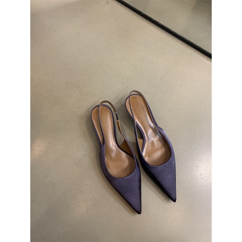 Good temperament, wearing high heels for women, 2024 autumn French gentle and elegant purple pointed shallow mouth fine heeled toe sandals Good temperament, wearing high heels for women, 2024 autumn French gentle and elegant purple pointed shallow mouth fine heeled toe sandals