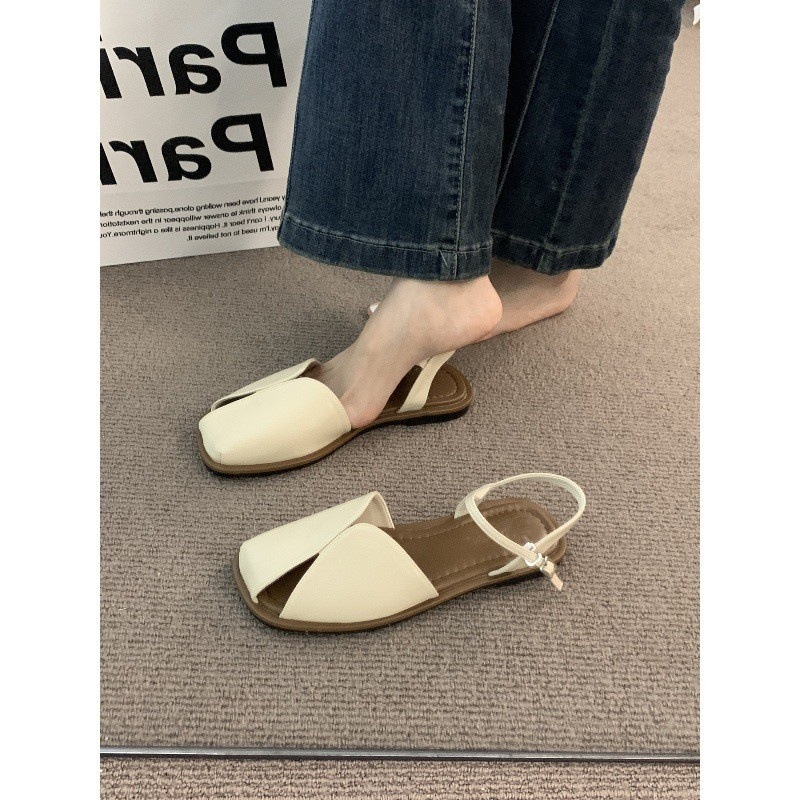 Evening Breeze Brown Baotou Tourist Sandals for Women Wearing Outside 2025 Summer French Retro Fairy Mary Jane Roman Shoes Evening Breeze Brown Baotou Tourist Sandals for Women Wearing Outside 2025 Summer French Retro Fairy Mary Jane Roman Shoes