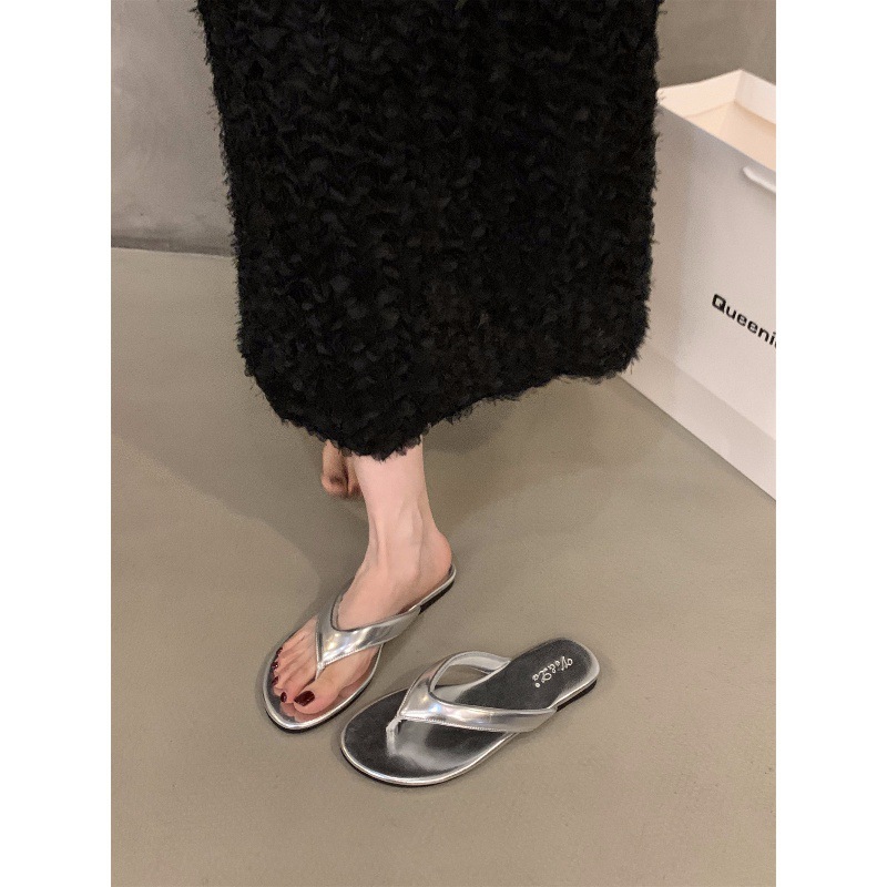 Flat bottomed leopard print flip flops women's shoes 2024 summer outdoor beach French style sandals red sandals Flat bottomed leopard print flip flops women's shoes 2024 summer outdoor beach French style sandals red sandals