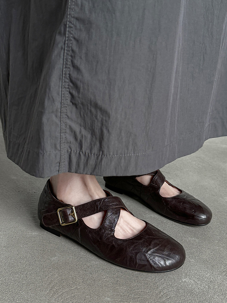 Spring Confession~Round toe cross strap ballet shoes for women, comfortable flat bottomed shallow mouth single shoes Spring Confession~Round toe cross strap ballet shoes for women, comfortable flat bottomed shallow mouth single shoes