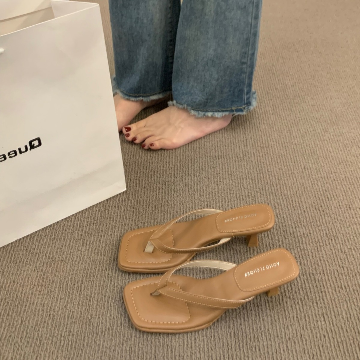 French sandals, flip flops, fairy shoes for summer wear, 2024 new minimalist toe high-heeled sandals French sandals, flip flops, fairy shoes for summer wear, 2024 new minimalist toe high-heeled sandals