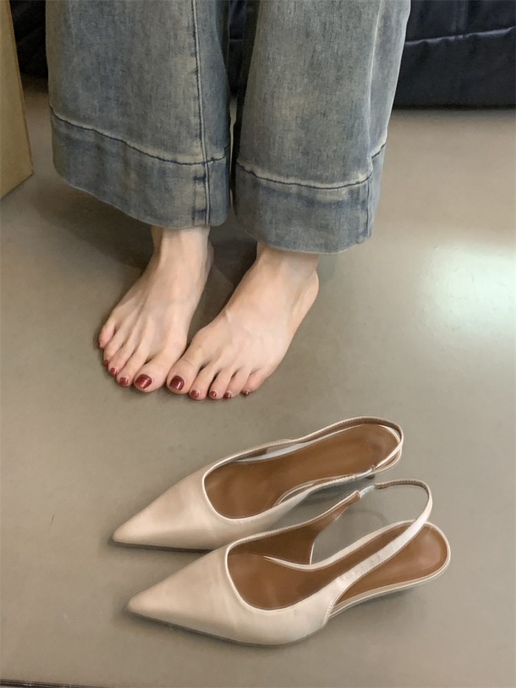 Good temperament, wearing high heels for women, 2024 autumn French gentle and elegant purple pointed shallow mouth fine heeled toe sandals Good temperament, wearing high heels for women, 2024 autumn French gentle and elegant purple pointed shallow mouth fine heeled toe sandals