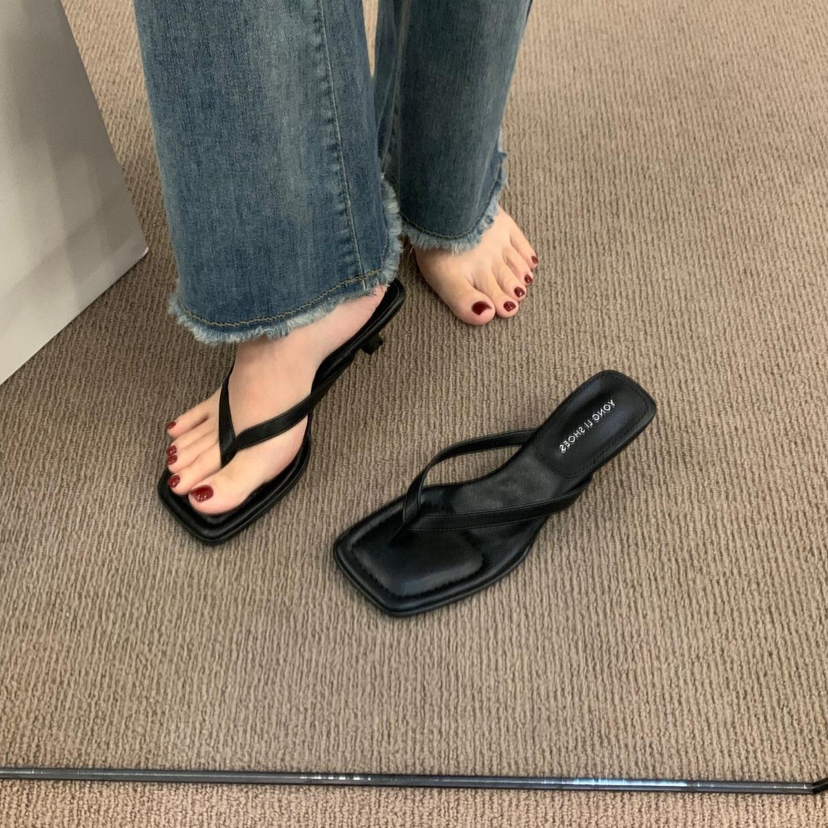 French sandals, flip flops, fairy shoes for summer wear, 2024 new minimalist toe high-heeled sandals French sandals, flip flops, fairy shoes for summer wear, 2024 new minimalist toe high-heeled sandals