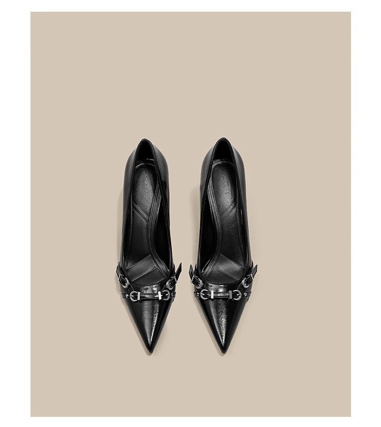 Black light mature and beautiful high heels for women 2024 new French style versatile pointed thin follow-up shoes paired with skirts Black light mature and beautiful high heels for women 2024 new French style versatile pointed thin follow-up shoes paired with skirts