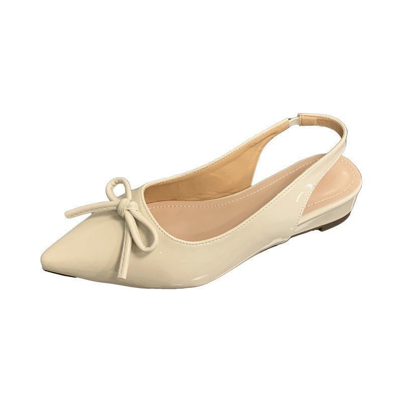 Pink Baotou Sandals for Women 2025 New Style Bow Back Air Fashion Versatile Pointed Single Shoes Pink Baotou Sandals for Women 2025 New Style Bow Back Air Fashion Versatile Pointed Single Shoes