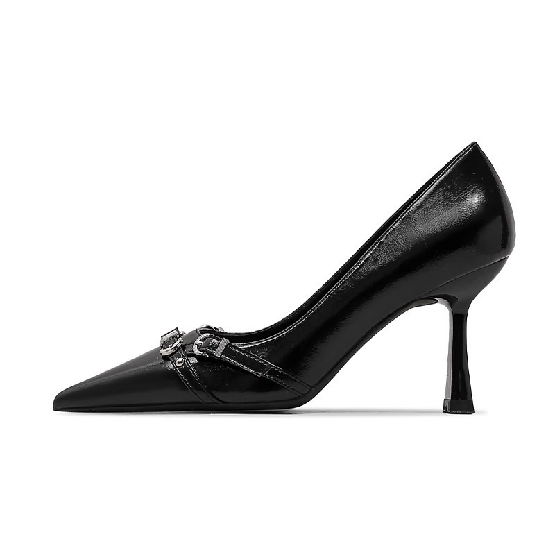 Black light mature and beautiful high heels for women 2024 new French style versatile pointed thin follow-up shoes paired with skirts Black light mature and beautiful high heels for women 2024 new French style versatile pointed thin follow-up shoes paired with skirts