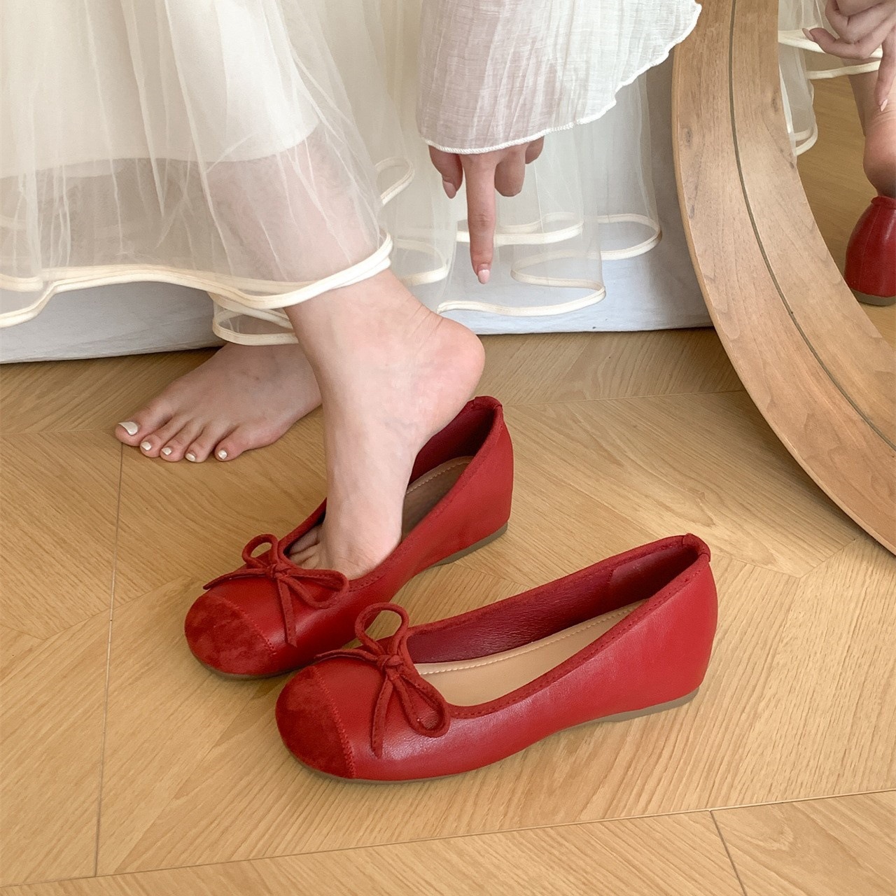 Interior height increasing version~French fairy style shallow bow single shoe for women in spring and autumn soft sole color blocked small fragrant style single shoe Interior height increasing version~French fairy style shallow bow single shoe for women in spring and autumn soft sole color blocked small fragrant style single shoe