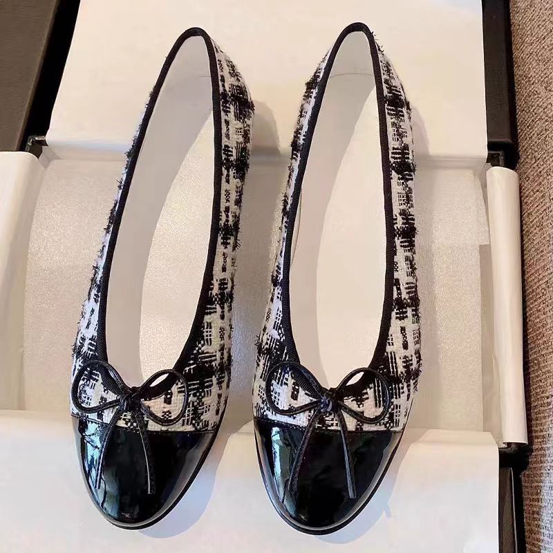 Small Fragrant Round Head Shallow Mouth Flat Flat Single Shoes for Women 2025 New Fairy Style Genuine Leather Bow Color blocked Ballet Shoes Small Fragrant Round Head Shallow Mouth Flat Flat Single Shoes for Women 2025 New Fairy Style Genuine Leather Bow Color blocked Ballet Shoes