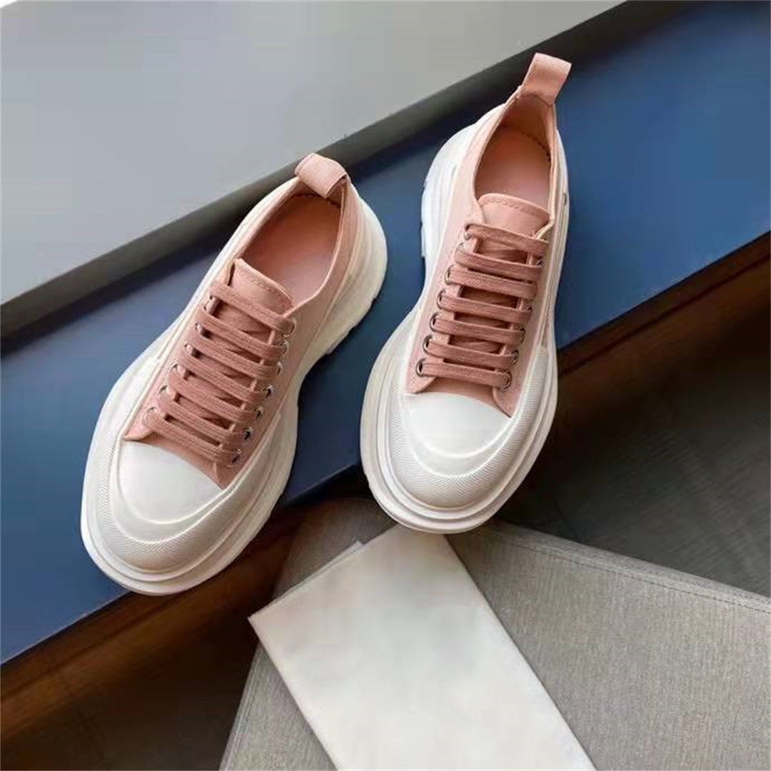 McQueen low cut canvas shoes, sponge thick sole, height increasing straps, white shoes, round toe men's and women's shoes, couple casual dad shoes McQueen low cut canvas shoes, sponge thick sole, height increasing straps, white shoes, round toe men's and women's shoes, couple casual dad shoes