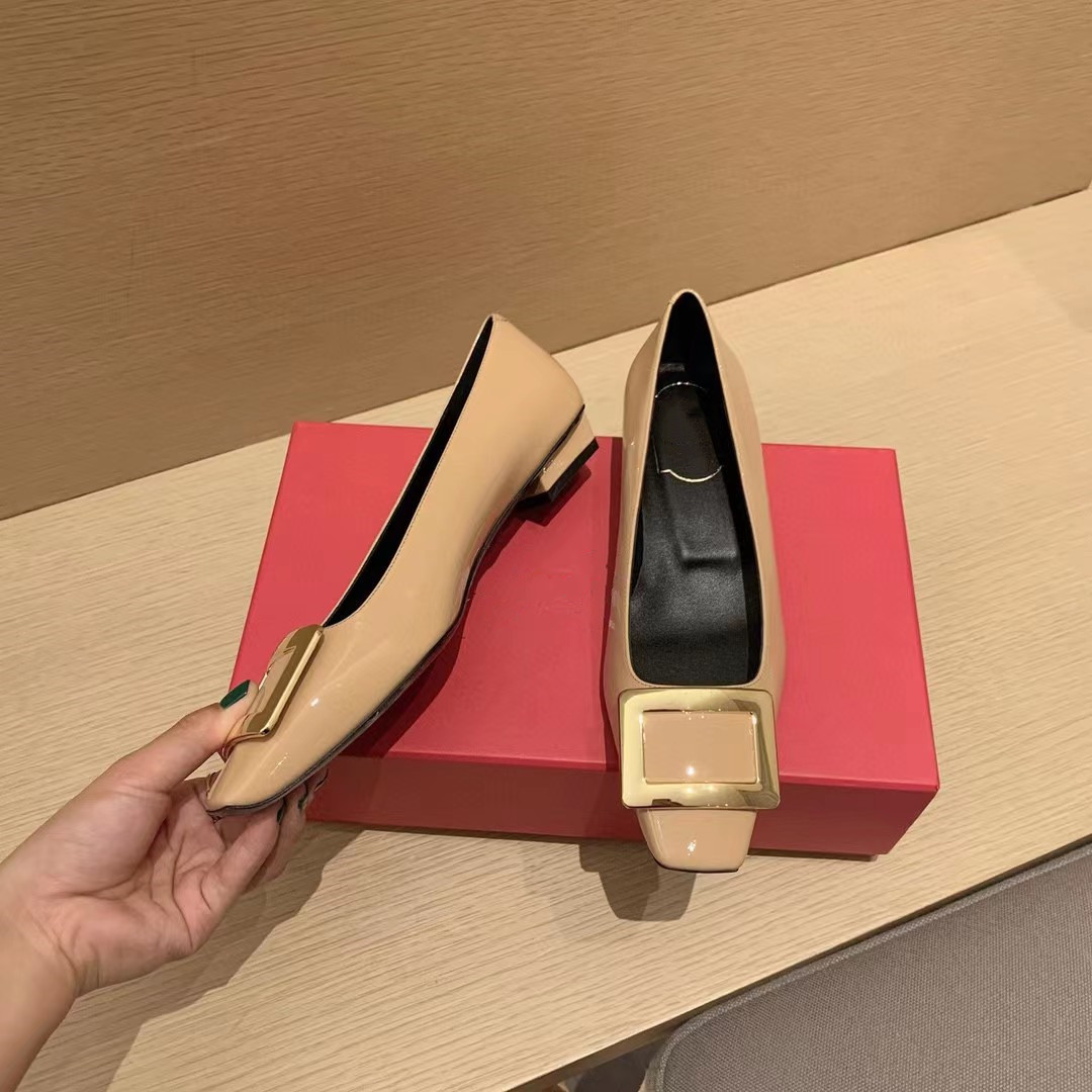 RENYOUVIWIOR European station square button women's shoes temperament high heels French versatile square toe thick heels wedding shoes patent leather RENYOUVIWIOR European station square button women's shoes temperament high heels French versatile square toe thick heels wedding shoes patent leather