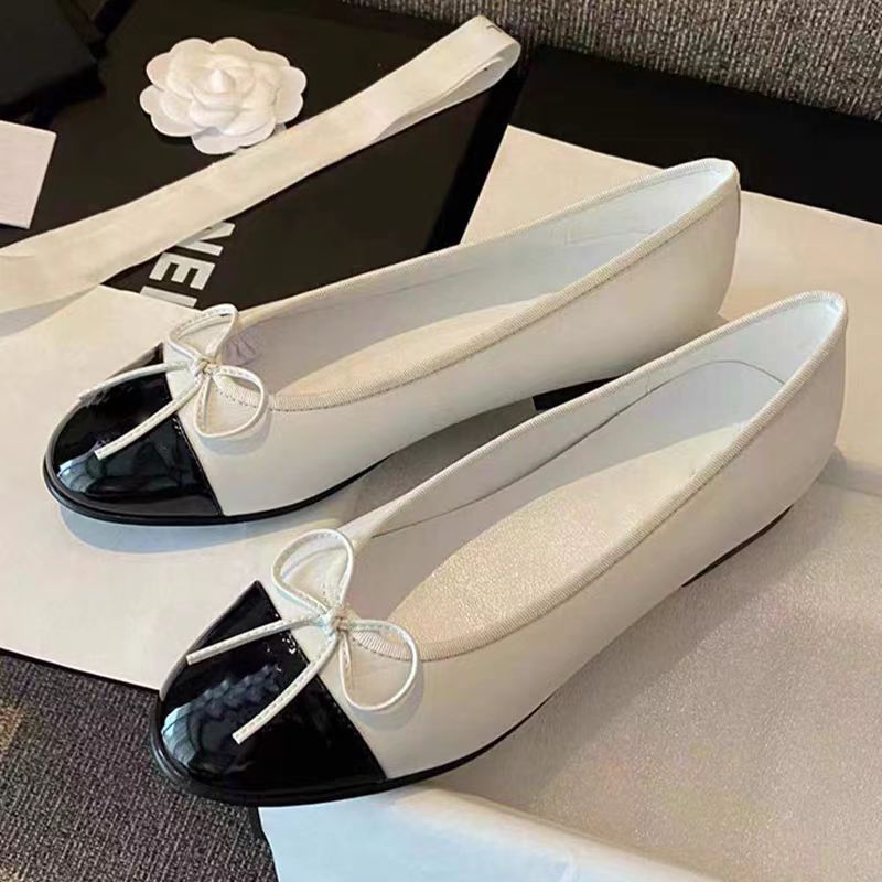 Small Fragrant Round Head Shallow Mouth Flat Flat Single Shoes for Women 2025 New Fairy Style Genuine Leather Bow Color blocked Ballet Shoes Small Fragrant Round Head Shallow Mouth Flat Flat Single Shoes for Women 2025 New Fairy Style Genuine Leather Bow Color blocked Ballet Shoes