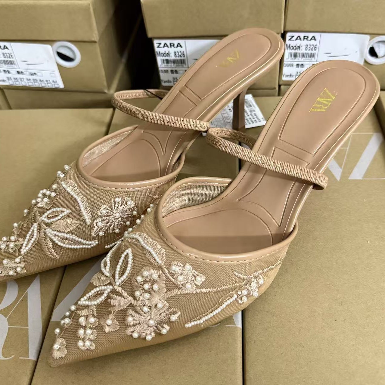 ZA2024 Autumn New Baotou Style Women's Sandals High Heels French Luxury Lace Mesh Sexy Women's Shoes ZA2024 Autumn New Baotou Style Women's Sandals High Heels French Luxury Lace Mesh Sexy Women's Shoes