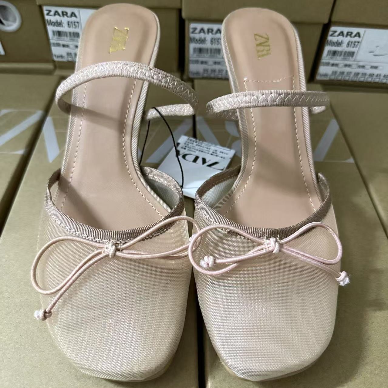 ZA2024 Summer New Product Lazy Baotou Back Air Female Summer Outerwear Flat Bottom Simple Casual Square Head Sandals Female
