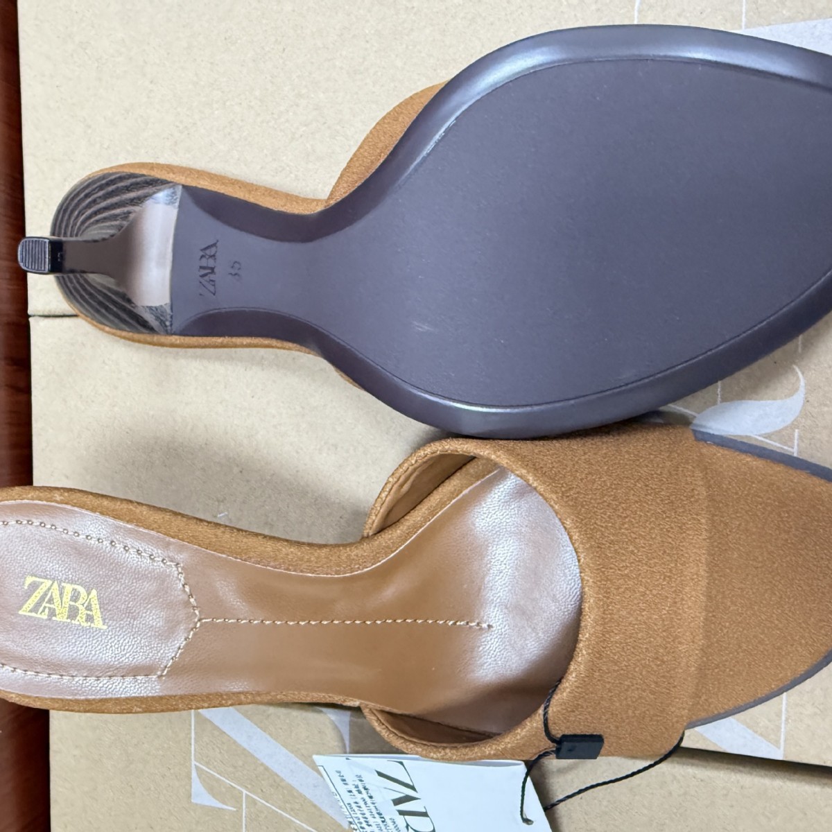 ZA Foreign Trade Women's Shoes 2024 Summer New Product Women's Shoes Pointed High Heels Suede One Word Back Open Toe Thin Heels Women's Shoes ZA Foreign Trade Women's Shoes 2024 Summer New Product Women's Shoes Pointed High Heels Suede One Word Back Open Toe Thin Heels Women's Shoes