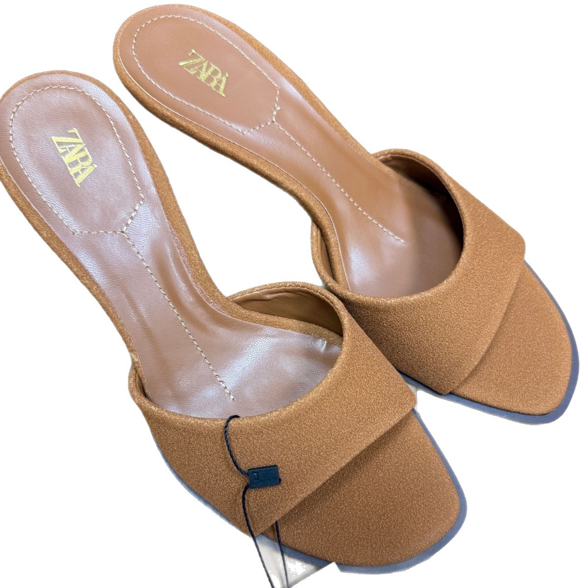 ZA Foreign Trade Women's Shoes 2024 Summer New Product Women's Shoes Pointed High Heels Suede One Word Back Open Toe Thin Heels Women's Shoes ZA Foreign Trade Women's Shoes 2024 Summer New Product Women's Shoes Pointed High Heels Suede One Word Back Open Toe Thin Heels Women's Shoes